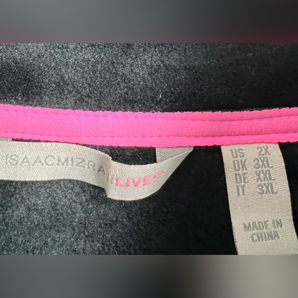 Isaac Mizrahi women Velour Sweatshirt Black plus size 2X Long Sleeves Zipper - Picture 2 of 6